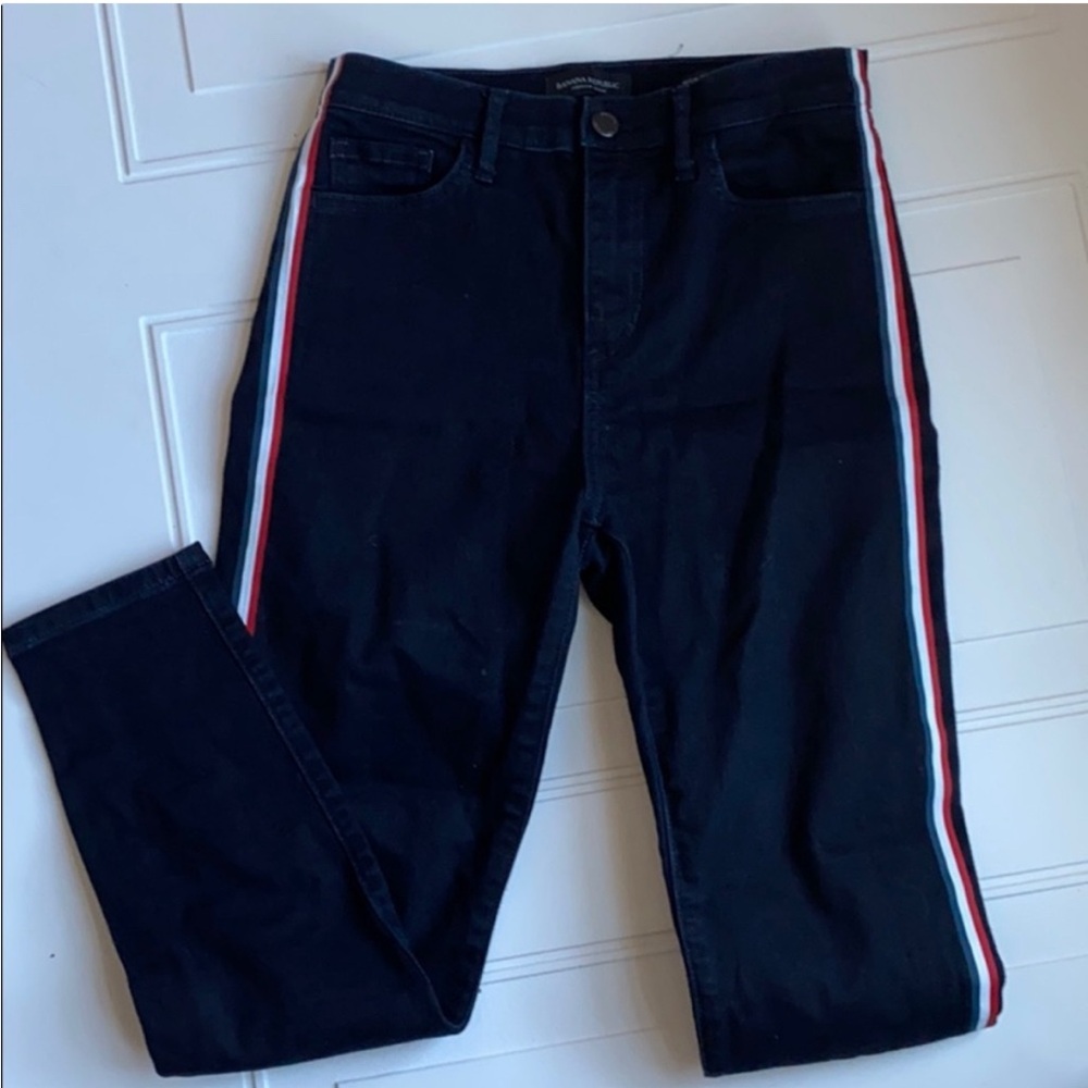 Banana Republic High-Rise Skinny Crop‎ With Grosgrain Stripe Jeans 26